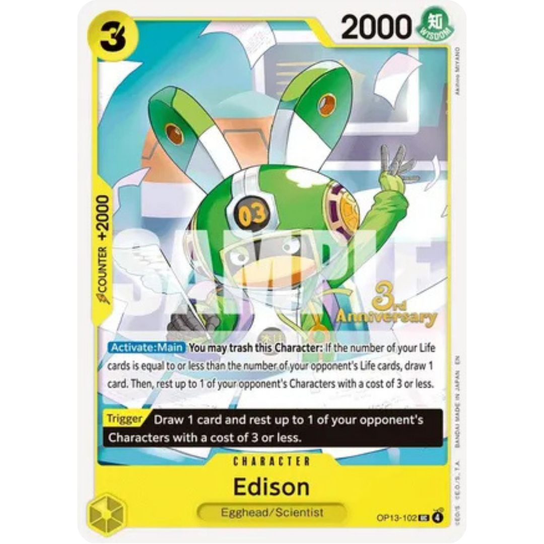Edison (OP13-102) - Carrying On His Will: 3rd Anniversary Tournament Cards