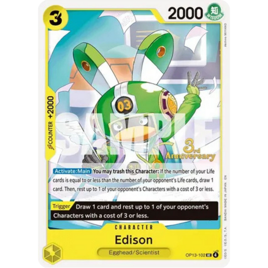 Edison (OP13-102) - Carrying On His Will: 3rd Anniversary Tournament Cards