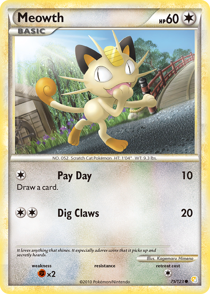 Meowth 075  HeartGold SoulSilver - Common