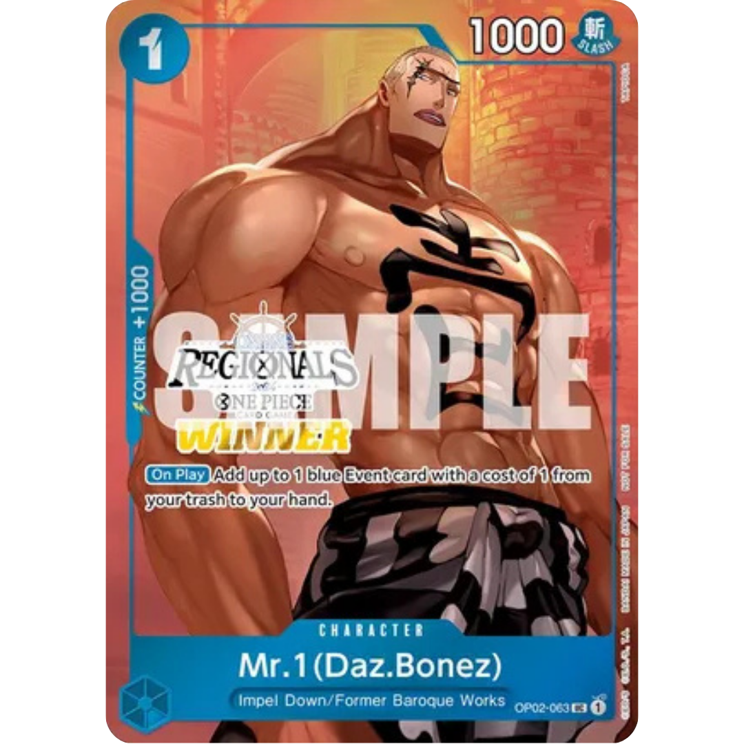 Mr.1 (Daz.Bonez) (Online Regional 2024 Vol. 3) [Winner] (OP02-063) - One Piece Promotion Cards Foil