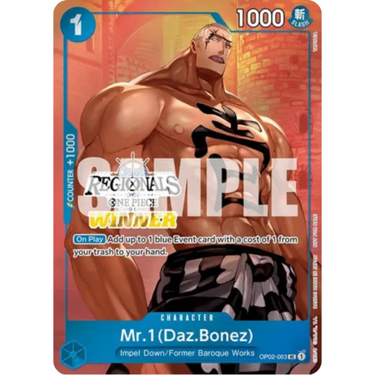 Mr.1 (Daz.Bonez) (Online Regional 2024 Vol. 3) [Winner] (OP02-063) - One Piece Promotion Cards Foil