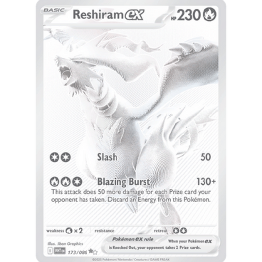 Reshiram ex 173/086  - Holofoil SV White Flare - Black White Rare