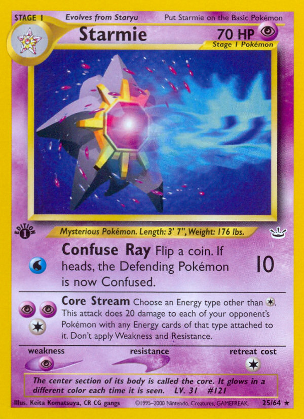 Starmie 025  - 1st Edition Neo Revelation - Rare
