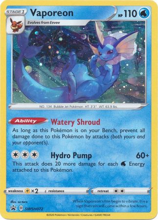 Vaporeon SWSH072  - Holofoil SWSH Sword & Shield Promo Cards - Promo