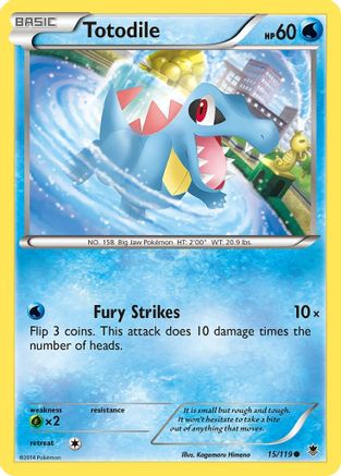 Totodile 015  - Reverse Holofoil XY  Phantom Forces - Common