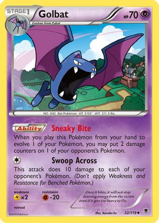 Golbat 032  - Reverse Holofoil XY  Phantom Forces - Uncommon