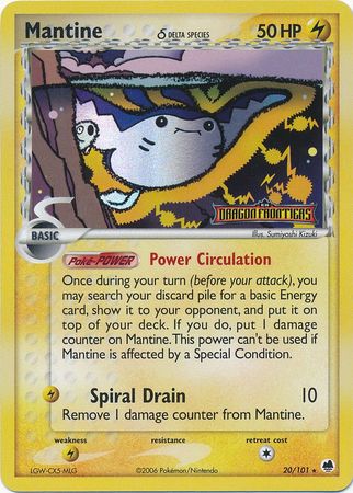 Mantine (Delta Species) 020  - Reverse Holofoil Dragon Frontiers - Rare