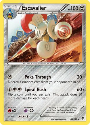 Escavalier  - Reverse Holofoil XY  Phantom Forces - Rare