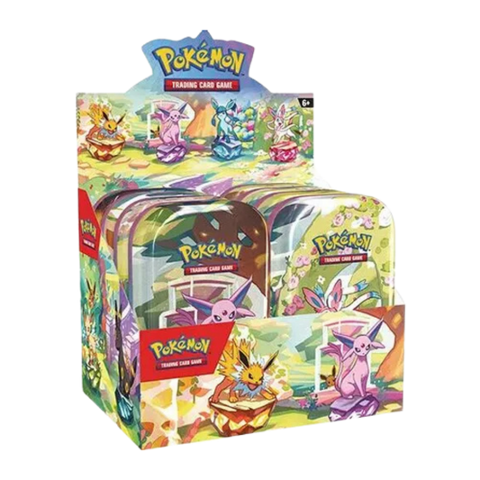 Prismatic Evolutions Mini Tin Display