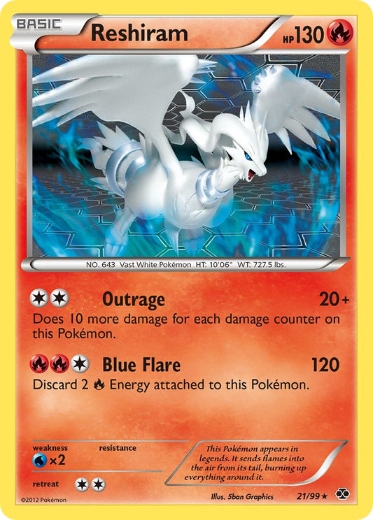 Reshiram - 21/99 (Next Destinies)/099  - Holofoil Deck Exclusives - Holo Rare