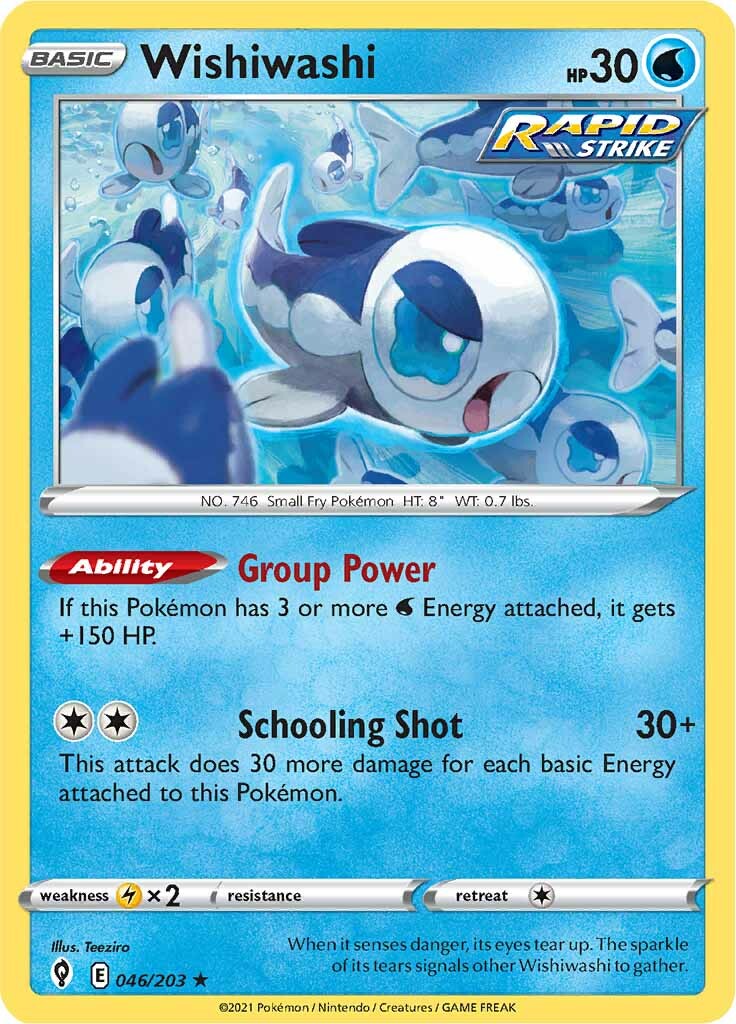 Wishiwashi 046  SWSH07 Evolving Skies - Rare