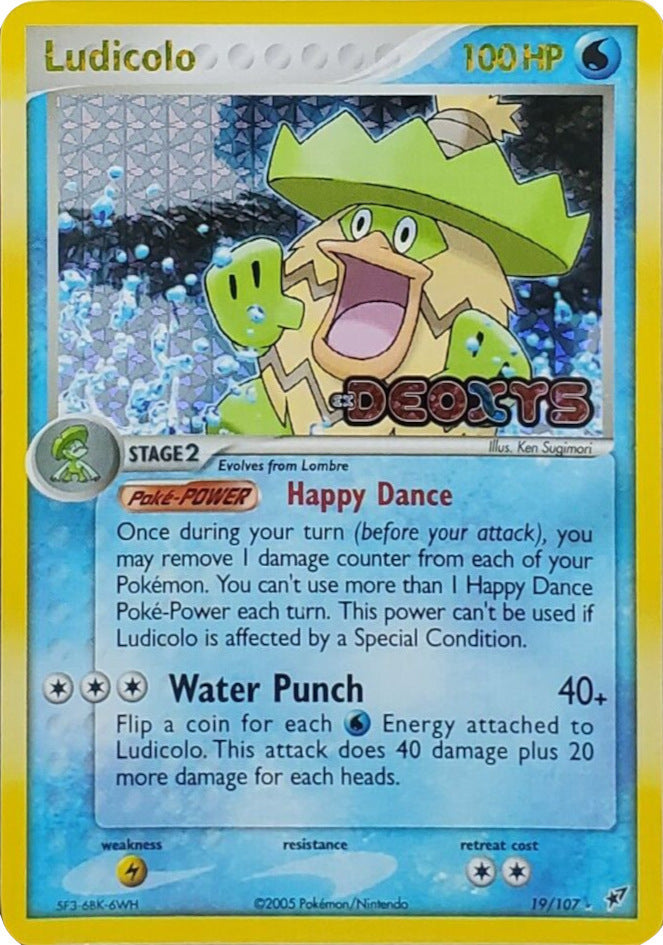 Ludicolo - 019/107/107  - Reverse Holofoil Deoxys - Rare