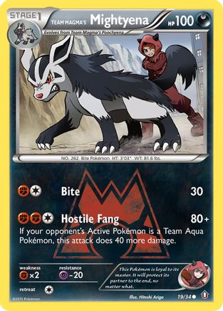 Team Magma's Mightyena 019  Double Crisis - Common