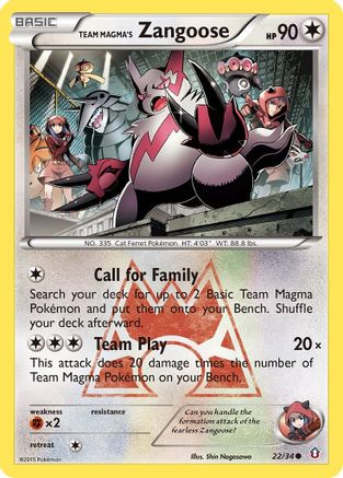 Team Magma's Zangoose 022  Double Crisis - Common