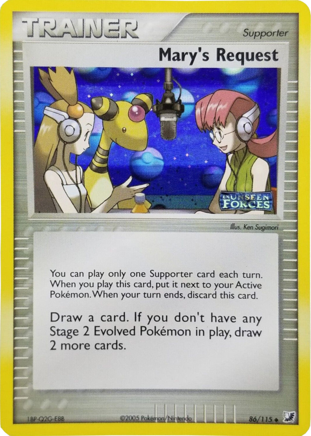 Mary's Request 086/115  - Reverse Holofoil Unseen Forces - Uncommon