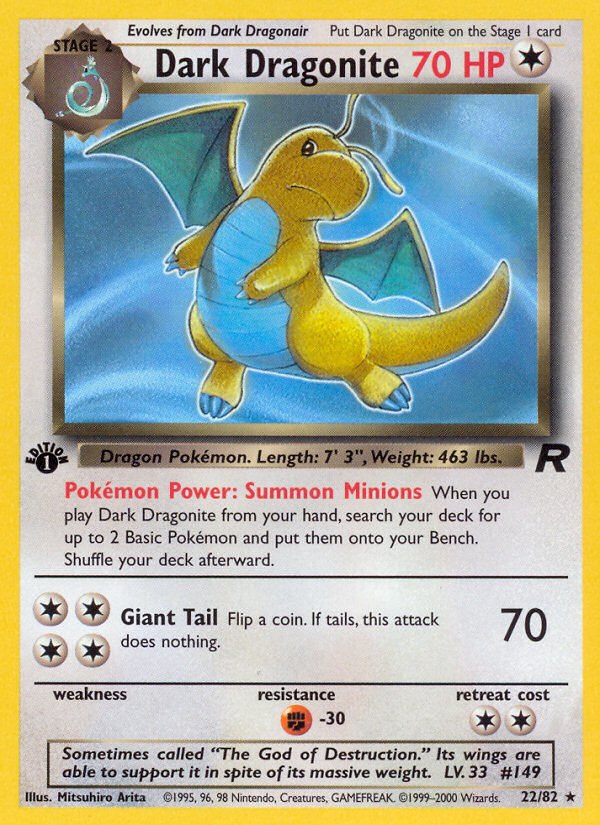 Dark Dragonite (22) 022  - 1st Edition Team Rocket - Rare