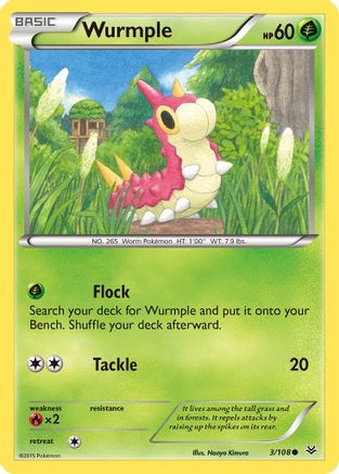 Wurmple 003  - Reverse Holofoil XY  Roaring Skies - Common
