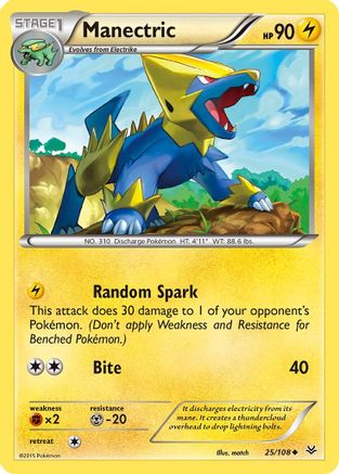 Manectric 025  - Reverse Holofoil XY  Roaring Skies - Uncommon