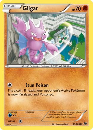 Gligar 036  - Reverse Holofoil XY  Roaring Skies - Common