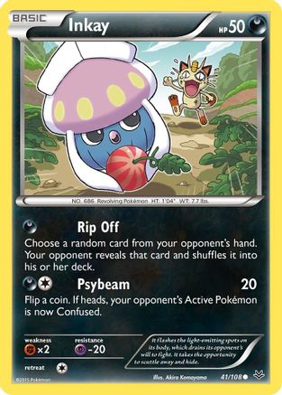 Inkay 041  - Reverse Holofoil XY  Roaring Skies - Common