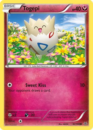 Togepi 043  - Reverse Holofoil XY  Roaring Skies - Common