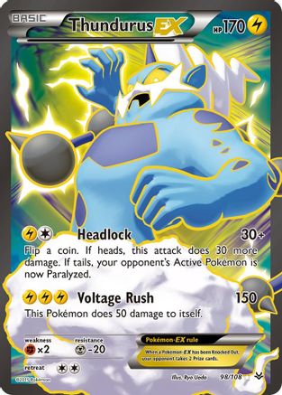 Thundurus EX (98 Full Art) 098/108  - Holofoil XY  Roaring Skies - Ultra Rare