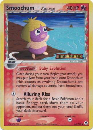 Smoochum (Delta Species) 064  - Reverse Holofoil Dragon Frontiers - Common