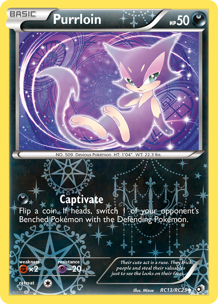 Purrloin RC13  - Holofoil Legendary Treasures Radiant Collection - Uncommon