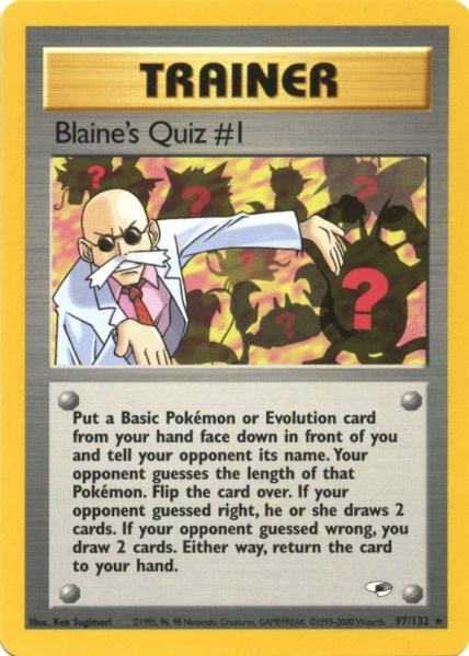 Blaine's Quiz #1 097  - Unlimited Gym Heroes - Rare
