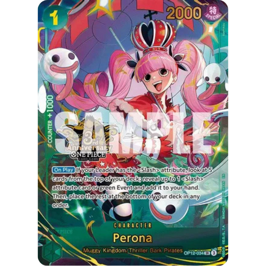 Perona (Japanese Version 3rd Anniversary Set) (OP12-034) - One Piece Promotion Cards Foil