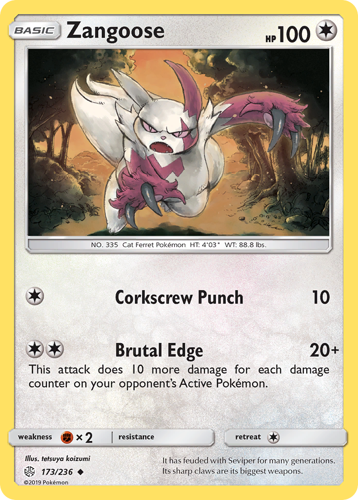 Zangoose 173  SM  Cosmic Eclipse - Uncommon