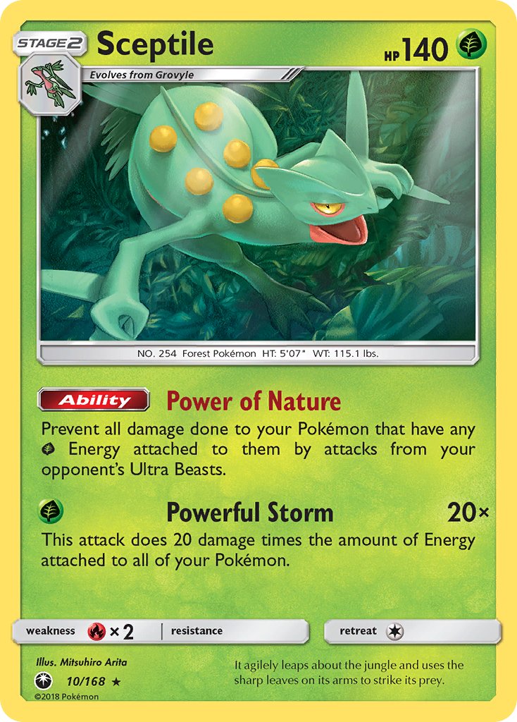 Sceptile - 10/168 (SM Celestial Storm)/168  - Holofoil Deck Exclusives - Holo Rare