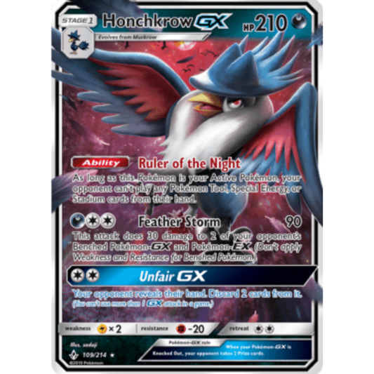 Honchkrow GX (109/214) [Sun & Moon: Unbroken Bonds]