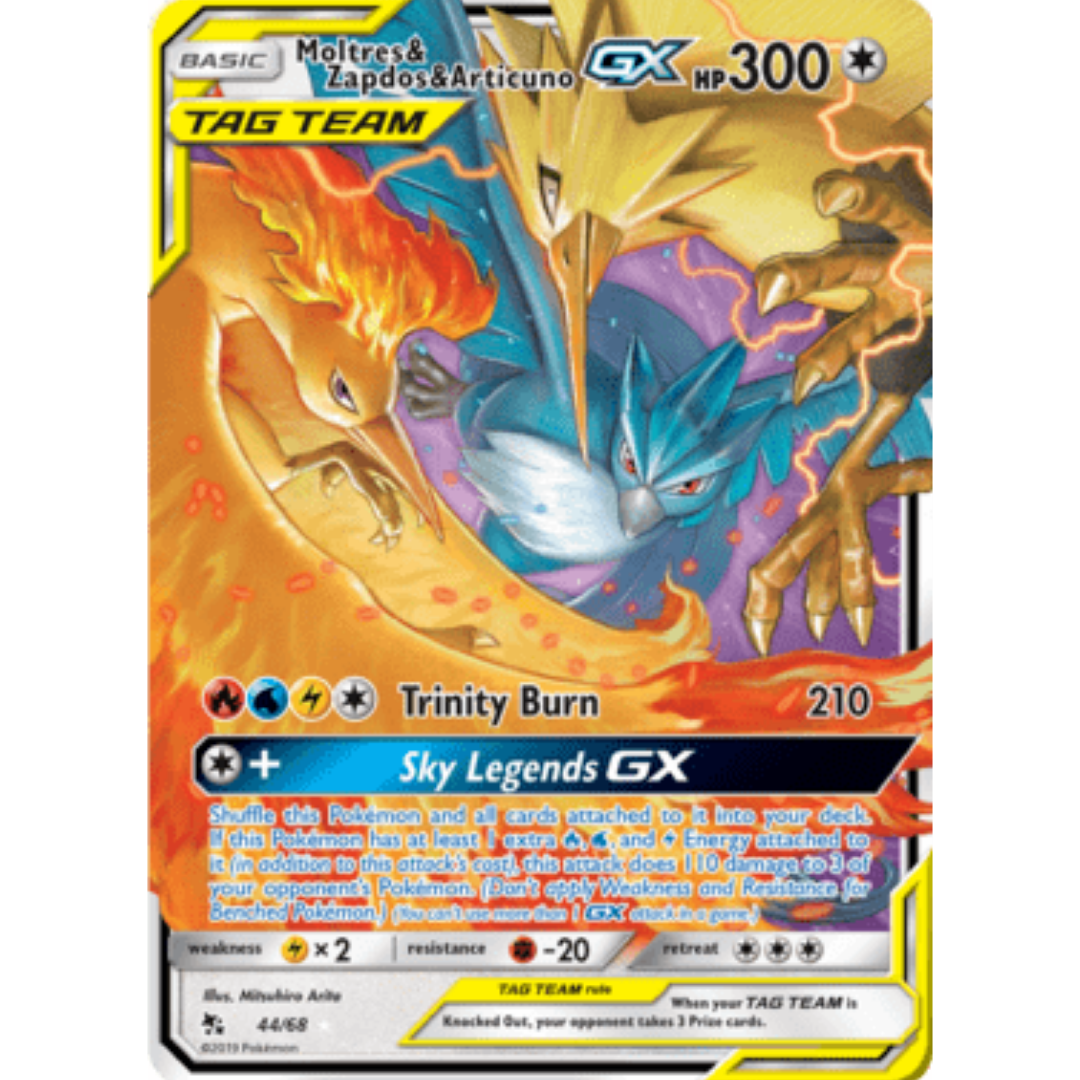 Moltres & Zapdos & Articuno GX 044  - Holofoil Hidden Fates - Ultra Rare