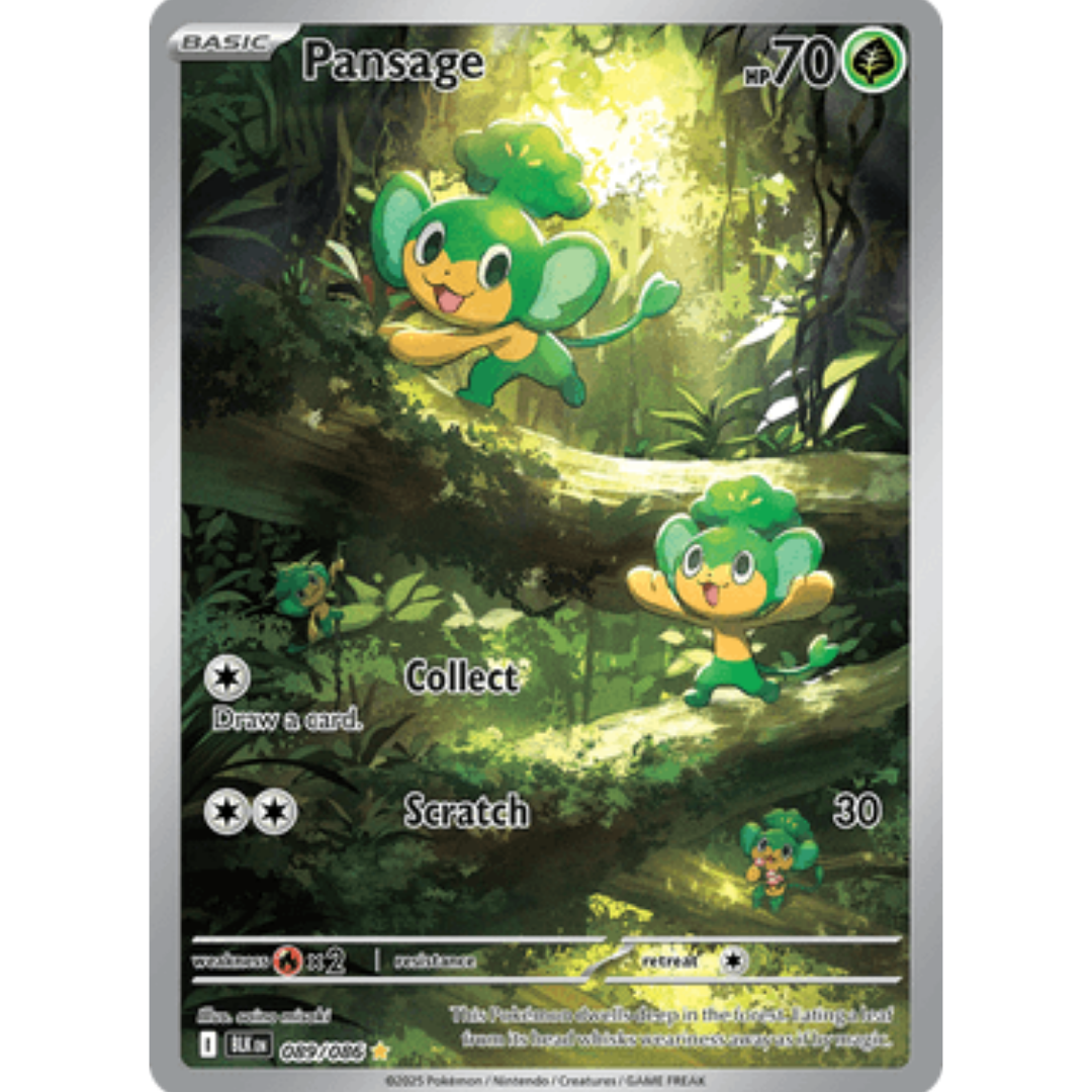 Pansage 089/086  - Holofoil SV Black Bolt - Illustration Rare