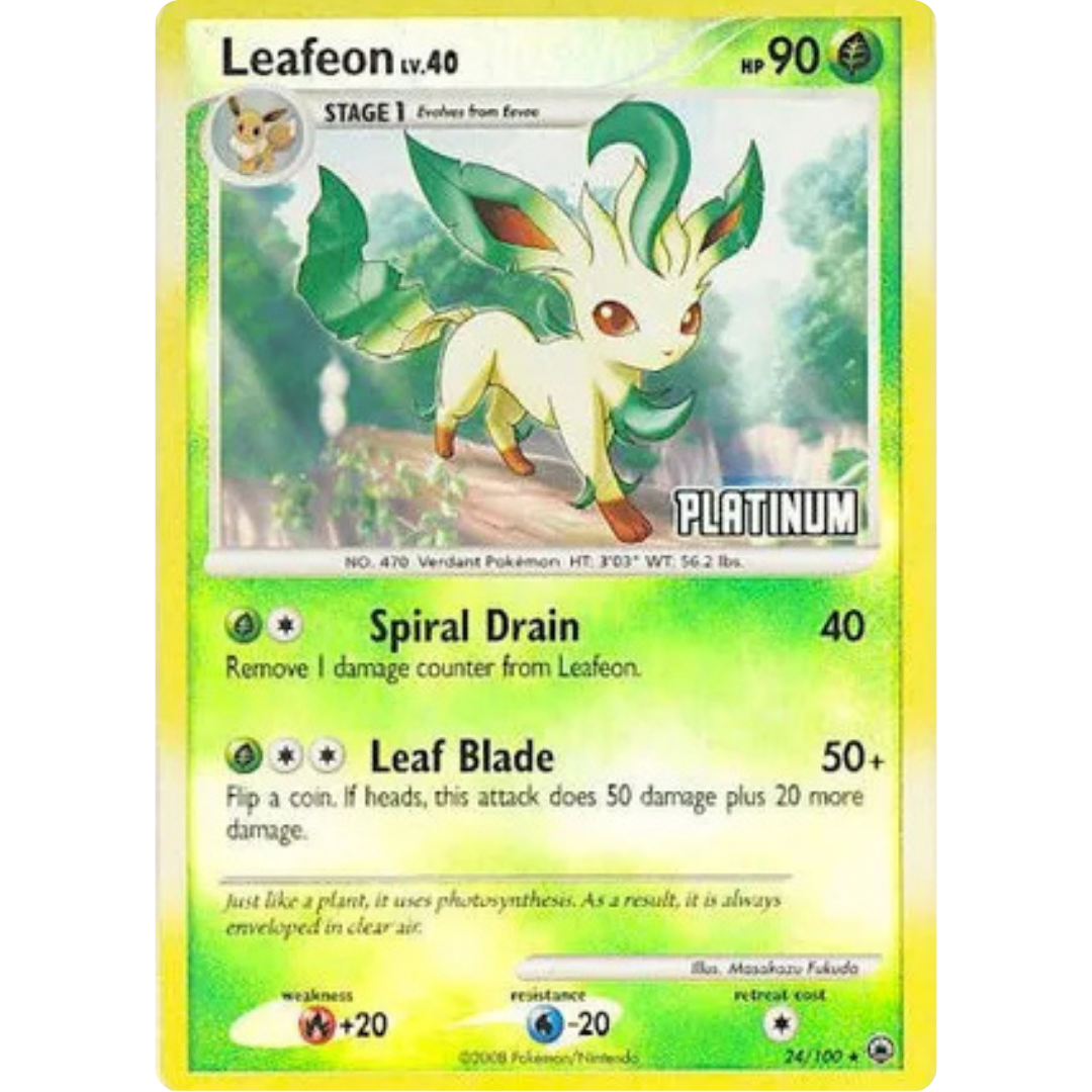 Leafeon - 24/100 [Platinum]/100  - Reverse Holofoil Burger King Promos - Promo