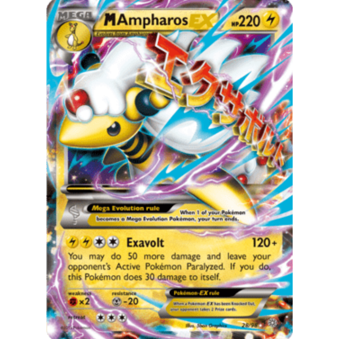 M Ampharos EX 028/98  - Holofoil XY  Ancient Origins - Ultra Rare