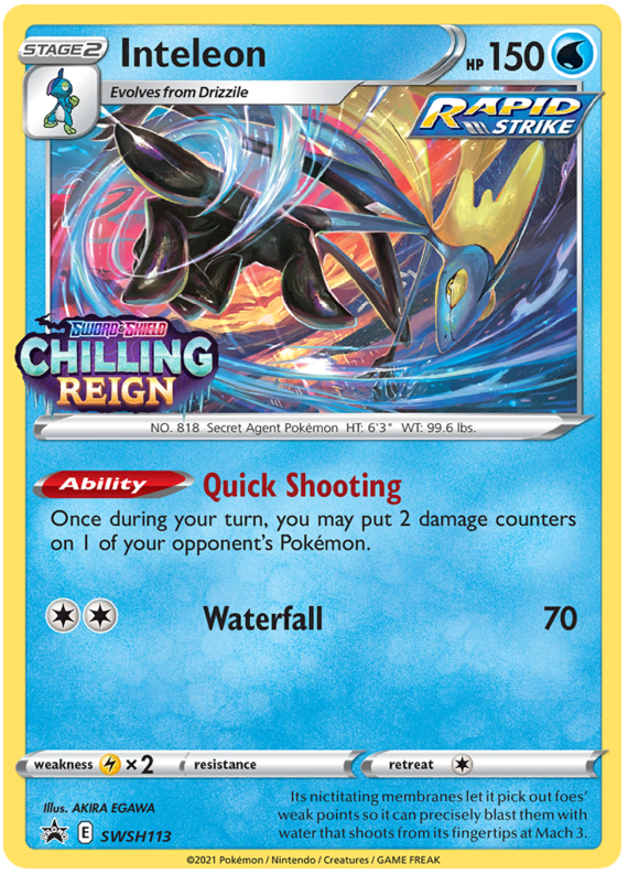 Inteleon SWSH113  - Holofoil SWSH Sword & Shield Promo Cards - Promo