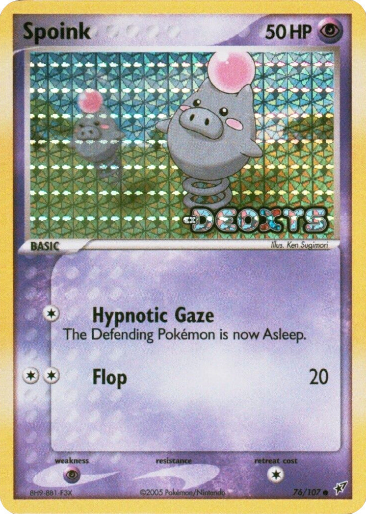Spoink 076  - Reverse Holofoil Deoxys - Common