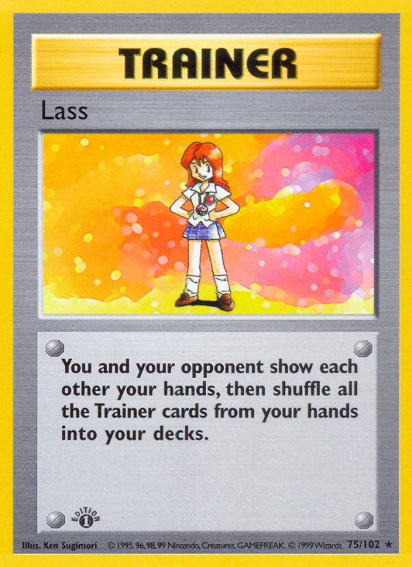 Lass 075/102  - 1st Edition Base Set Shadowless - Rare