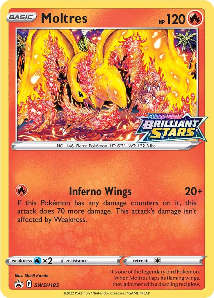 Moltres SWSH185  - Holofoil SWSH Sword & Shield Promo Cards - Promo
