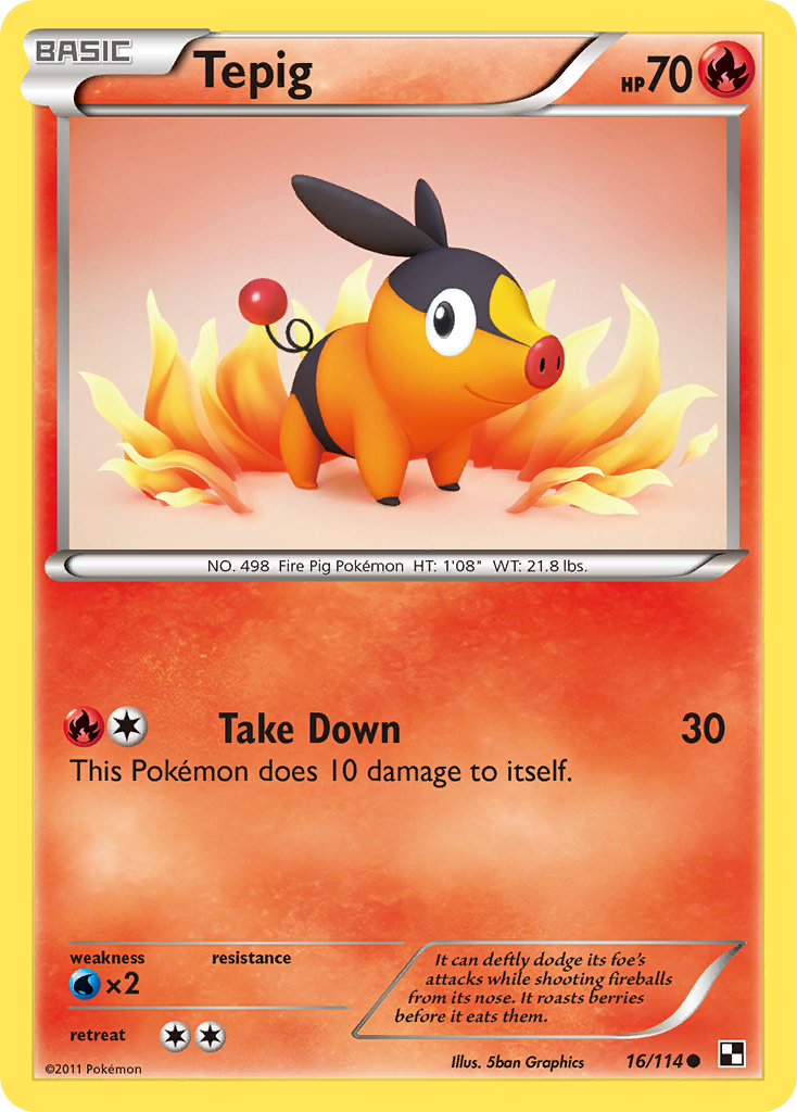 Tepig (16)  Black and White - Common