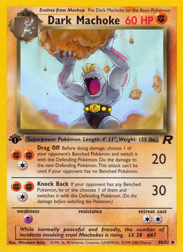 Dark Machoke 040  - 1st Edition Team Rocket - Uncommon