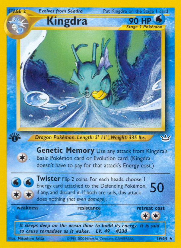 Kingdra 019  - 1st Edition Neo Revelation - Rare