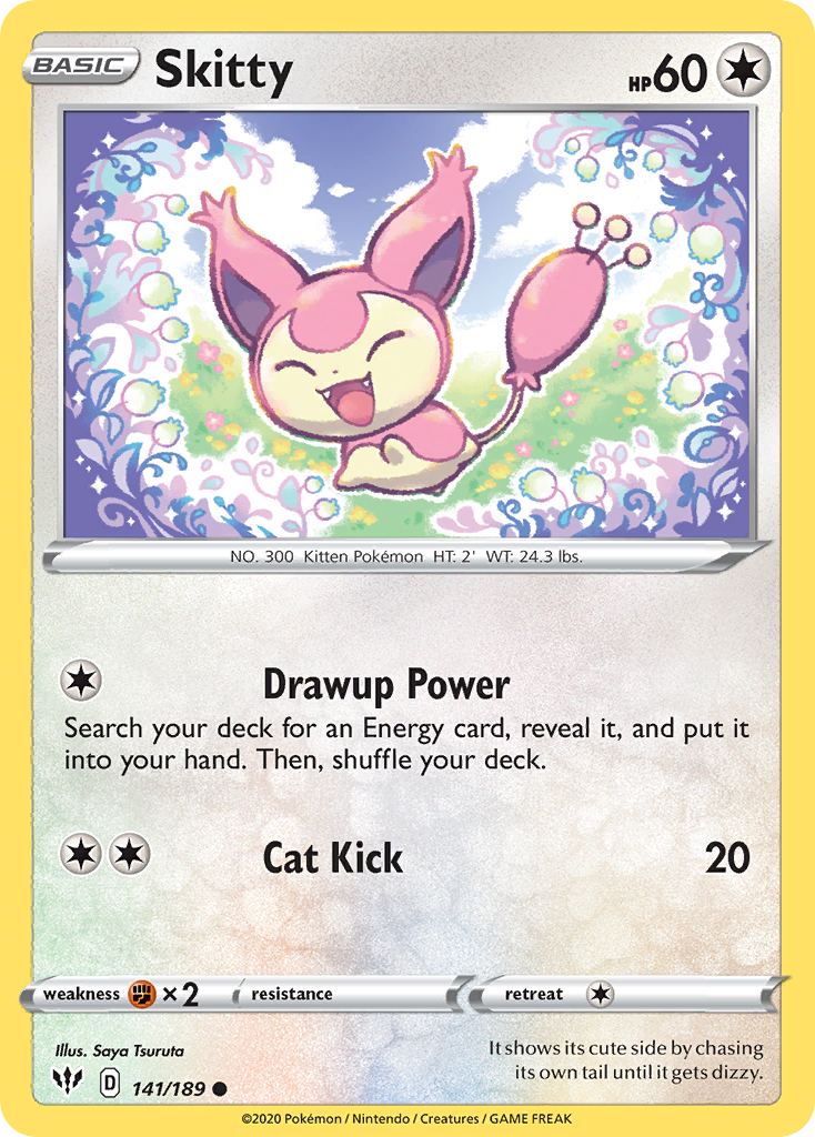 Skitty 141  SWSH03 Darkness Ablaze - Common