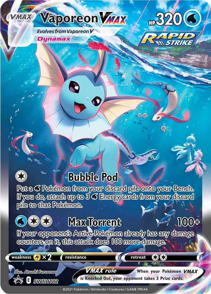 Vaporeon VMAX SWSH182  - Holofoil SWSH Sword & Shield Promo Cards - Promo