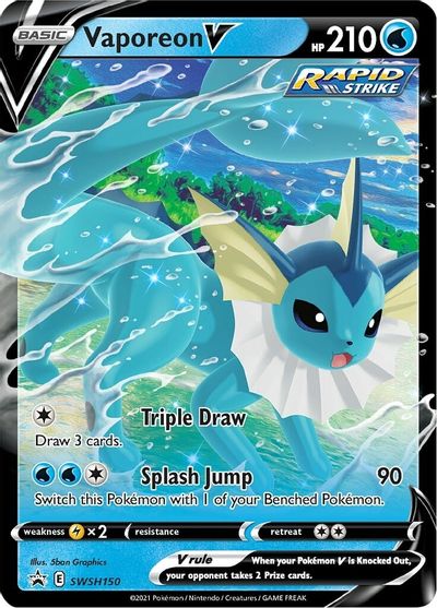 Vaporeon V SWSH150  - Holofoil SWSH Sword & Shield Promo Cards - Promo
