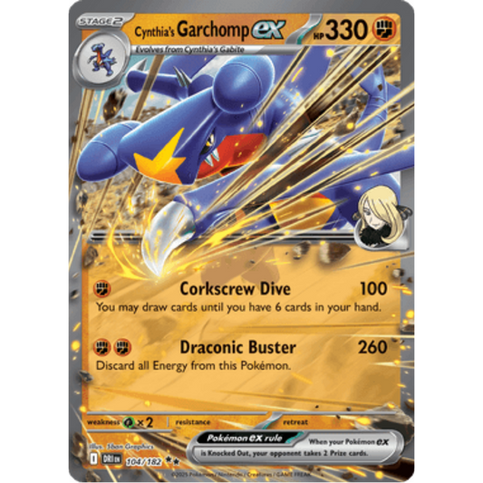 Cynthia's Garchomp ex 104/182  - Holofoil SV10 Destined Rivals - Double Rare