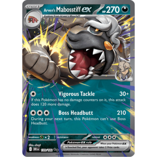 Arven's Mabosstiff ex 139/182  - Holofoil SV10 Destined Rivals - Double Rare