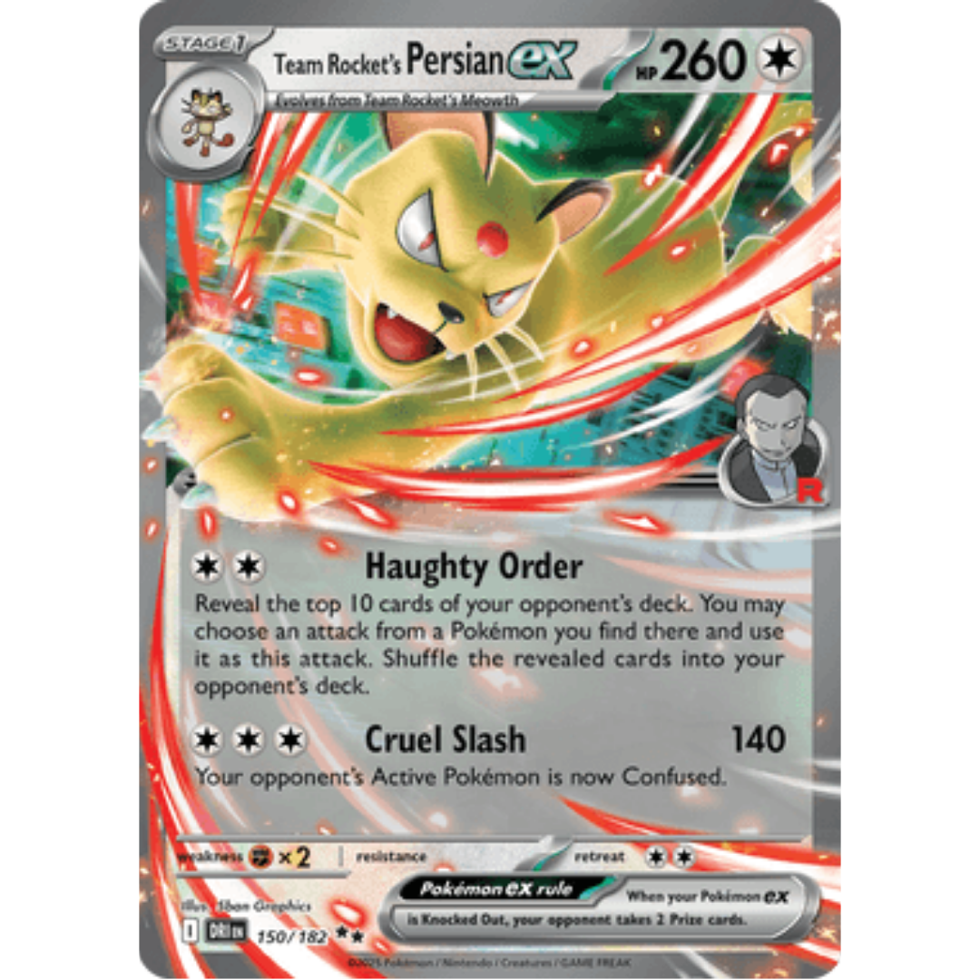 Team Rocket's Persian ex 150/182  - Holofoil SV10 Destined Rivals - Double Rare